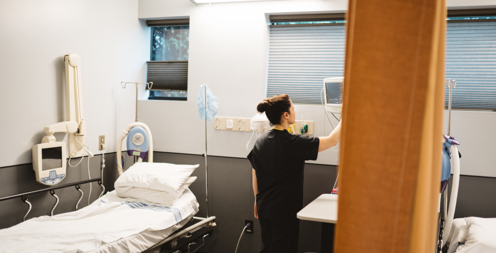 Nurse preparing a recovery room