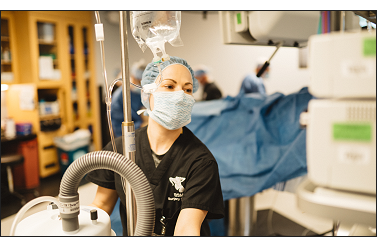 Surgery Assistant preparing for a procedure in Corvallis